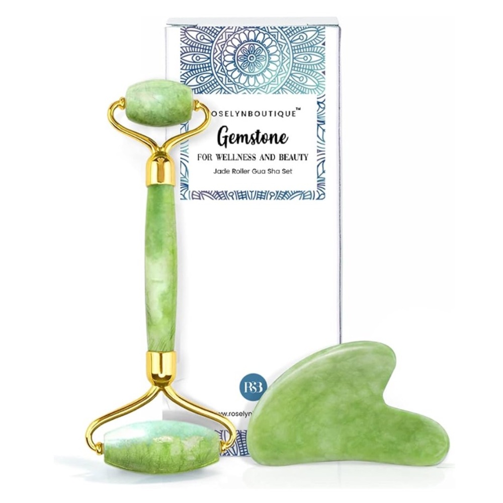 NEW ROSELYNBOUTIQUE Jade Gua Sha & Roller Facial Skincare Tools